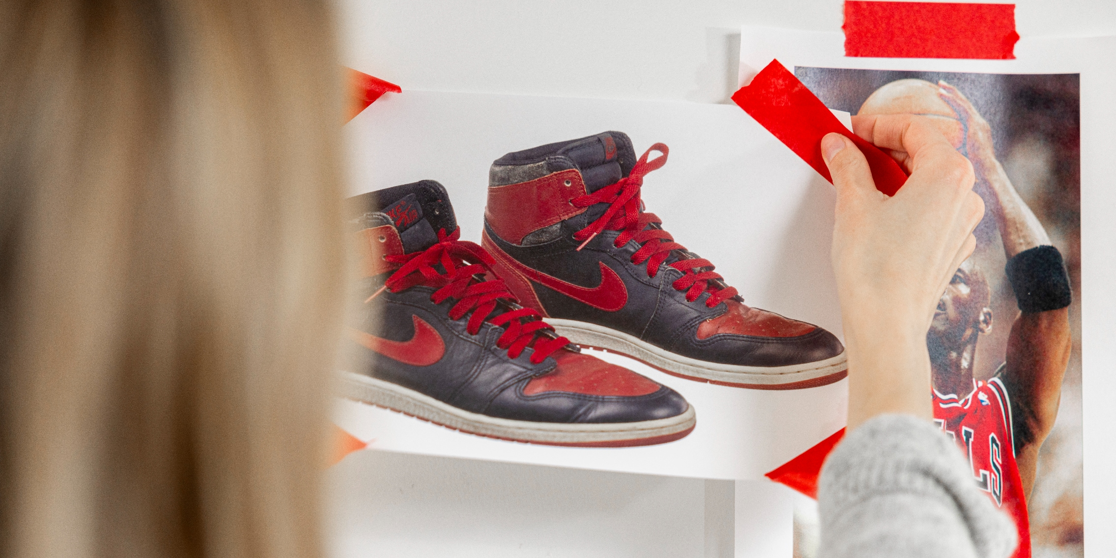 Nike air ship black red store