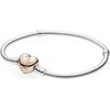 Pandora Bracelet avec fermoir coeur (17 cm, Argent)