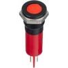 Rs Pro 12mm flush black chrome LED, red 12Vdc