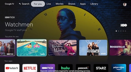 La page « For You » est plus ou moins l'écran d'accueil de Google TV.
