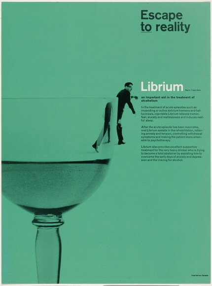 Publicité pour le Librium, 1967, Rolf Harder, exposée au Musée d'art moderne de New York.