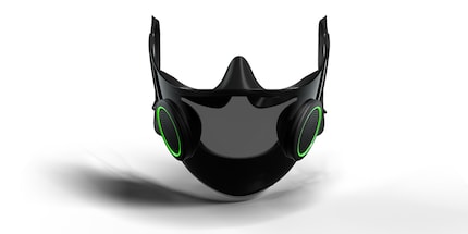 Voilà le masque en détail. La bande en silicone rappelle un casque VR. Source d’image : Razer