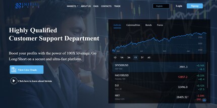 All superficial – the Initial Pips website looks reputable, but there are actually cyber criminals behind it. Image source: initialpips.com