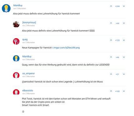 Positive comments like these German ones help Yannick through the day.