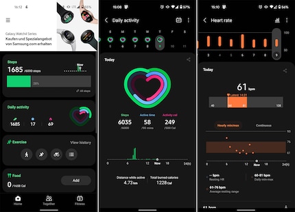 Voici une publicité pour la Galaxy Watch 4 dans l'application Samsung Health qui est reliée à la Galaxy Watch 4.