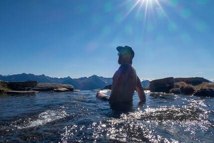Je suis prêt à tout pour le travail, ma baignade en pleine partie de chasse dans les Grisons.
