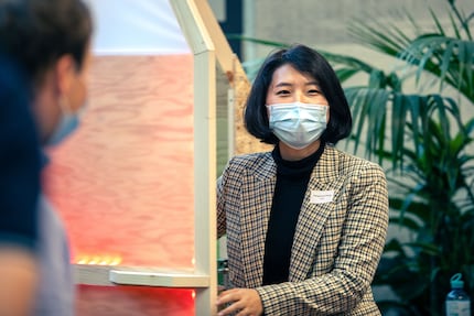 Hongyang Wang is the brains behind no1s1’s prototype – the triangular wooden cabin is purpose-built to encourage forward thinking: do public buildings have to be owned by anyone at all?