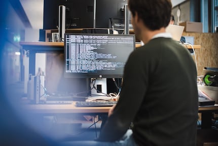Lines of code. This is what it looks like when you start up a mini computer.