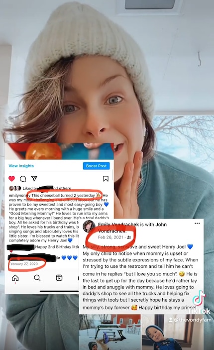 Der Facebook-Beweis: Sie gratulierte zweimal am falschen Tag.