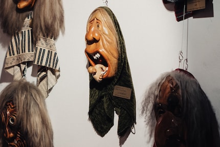 The tiny dentist is one of the more complex masks in the museum.