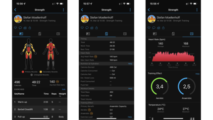 Beim Krafttraining ermittelt die Garmin Epix 2, was Ihr für Übungen durchgeführt habt und wie diese Euren Körper belasten. / © NextPit
