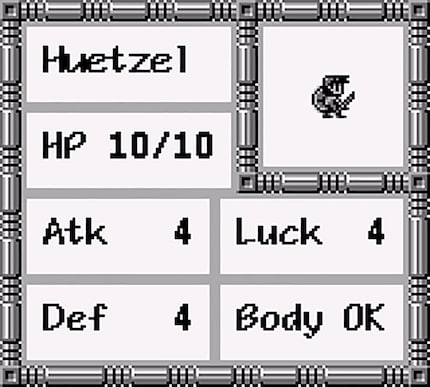 Quatre attributs qui n'augmentent que de quelques points au cours du jeu.
