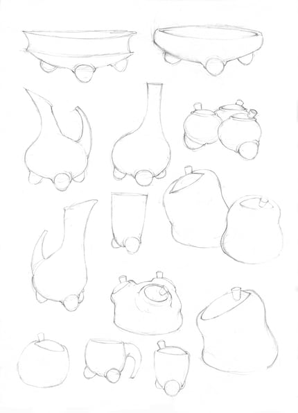 Les tout premiers croquis pour Blue-footed.