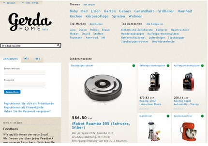 Poussiéreux : voici à quoi ressemblait le prédécesseur de Galaxus, « Gerda Home ».