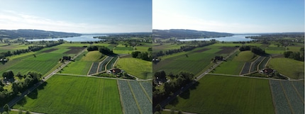 DJI, à gauche normal, à droite en haute résolution
