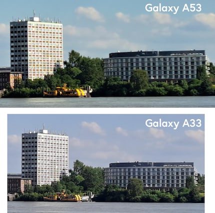 Finkenwerder vu depuis l’autre côté de l’Elbe.