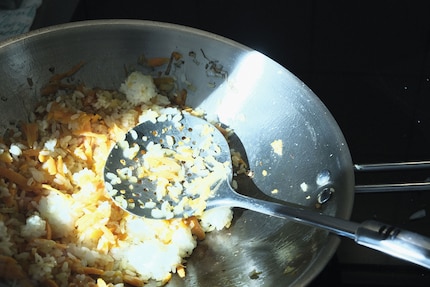 I only managed to make a good rice dish because my skimmer spoon was there to help.