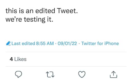 The first screenshot of an edited tweet - changes should be possible within 30 minutes of publication.