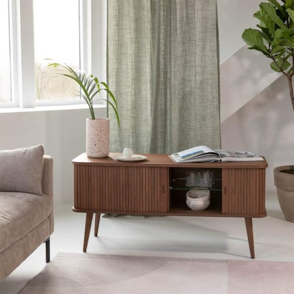 Dimensions: 120 × 40 × 57.5 cm | Material: ash veneer, ash, MDF, glass | Image: Zuiver