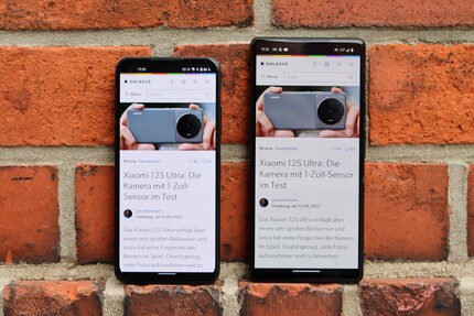 Comparaison de taille entre l’Asus Zenfone 9 et le Pixel 6 avec un écran de 6,4 pouces.