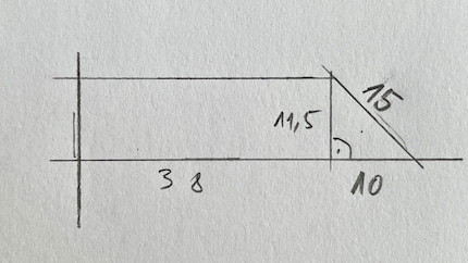 Les mesures de la Translucide 11710, profil latéral.
