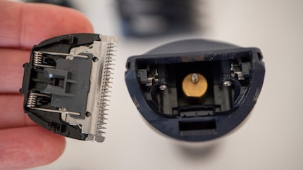 Hairs collect under the Panasonic MultiShape, but it’s relatively easy to clean the device.