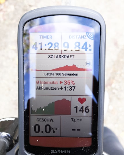 Garmin Edge 1040 Solar: a possible setup of the display.