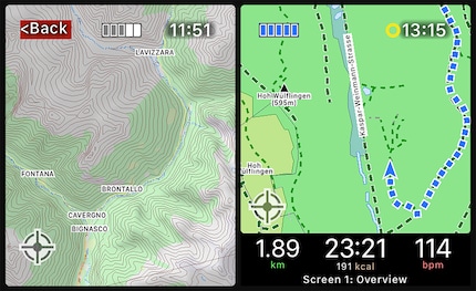La plupart des sentiers sont indiqués sur les cartes topographiques de l’appli WorkOutDoors.