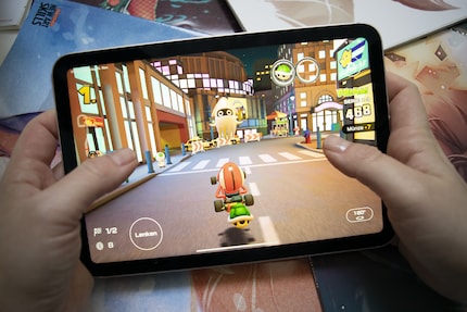 Pour des jeux comme Mario Kart, l’iPad Mini remplace un ordinateur de poche.