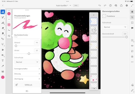 You can click and customise existing brushes.