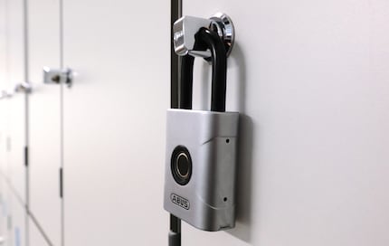 The lock only just fits the locker.