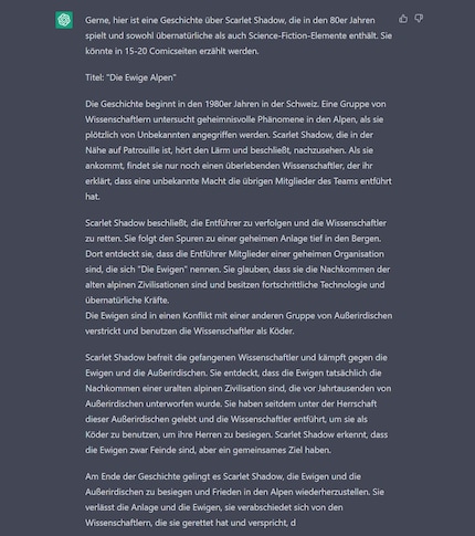 Le scénario généré est une base solide pour mon comic.