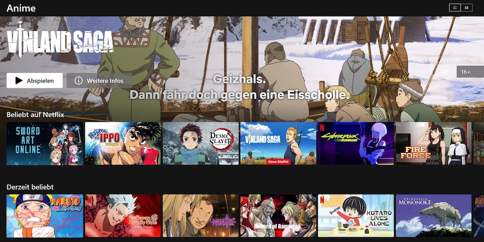 Il est bien plus facile de parcourir le catalogue d’animation japonaise de Netflix après avoir cliqué sur le lien attribué au genre « Anime ». 