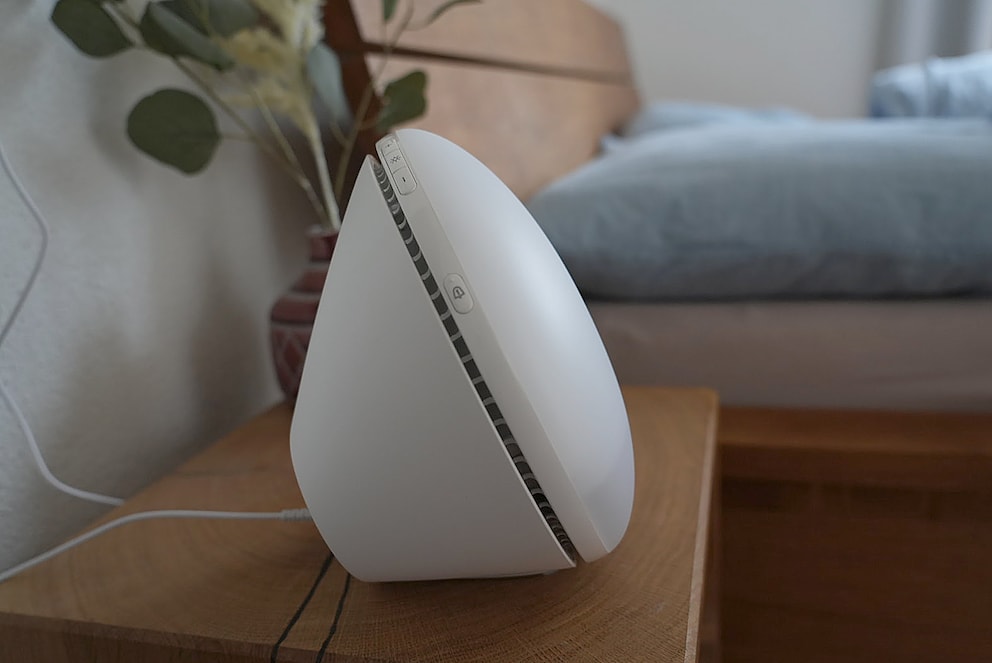 Bigger than expected – the light alarm clock takes up a large part of my bedside table.