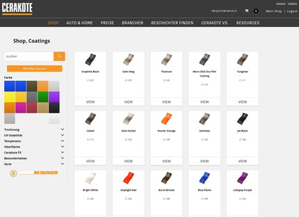 The Cerakote colour range is huge.