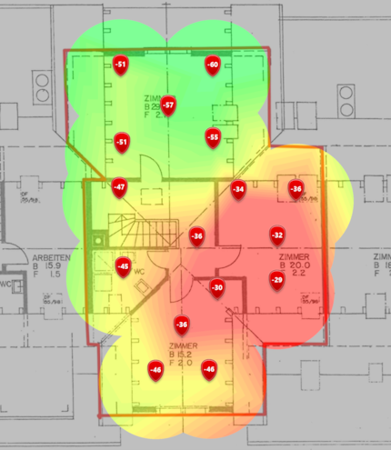 Niveau de signal 6 GHz au deuxième étage