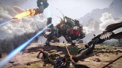 Le méchant «Thunderjaw» semble encore plus monstrueux et dangereux en VR.