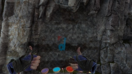 Ce logo Digitec, je l'ai peint avec mes doigts virtuels dans «Horizon : Call of the Mountain». Pour cela, je vous donne un «pouce levé».