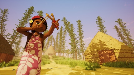 The slingshot is primarily used in side quests to shoot down targets.