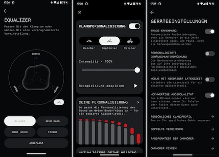 Equalizer et réglages dans Nothing X.