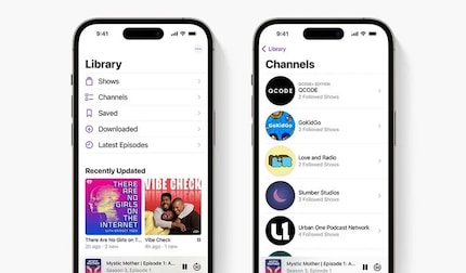 The «channels» summarise podcasts from members of a podcast network.