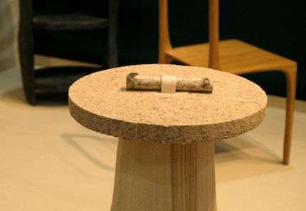 Le tabouret et cette table basse de la collection «I'm not a waste» sont tous deux biodégradables.