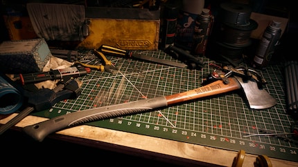 On peut réparer et améliorer ses armes à l’atelier.