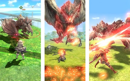 Le jeu apporte le cœur de la série «Monster Hunter» sur smartphone : le combat.