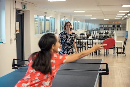 An equally important part of jobsharing? Games of table tennis.