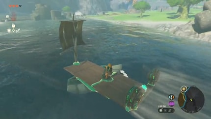 Link remonte la rivière avec son bateau sans se douter de rien...