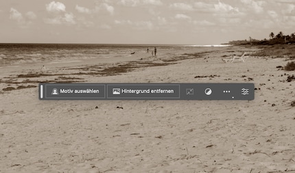 The small menu bar adapts automatically, depending on the stage.