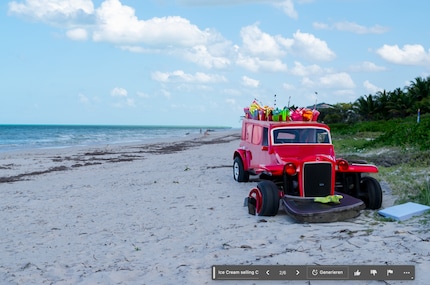 There’s now an ice cream truck on the previously empty beach. Or something like that.