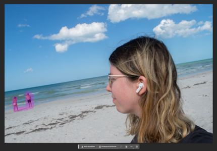 I roughly highlight two people in the background…