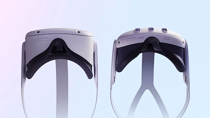 The Quest 3 (right) is significantly slimmer than the Quest 2.